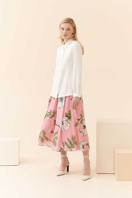  Erkek Yakalı Kadın Gömlek Ekru - 3