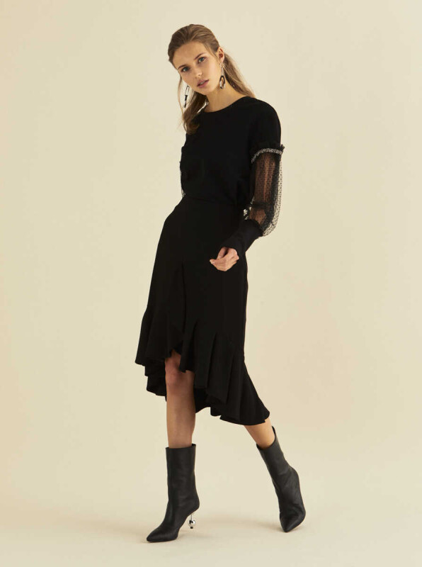  Etek Ucu Fırfırlı Siah Etek Siyah - 3