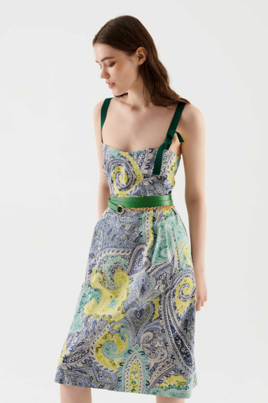 Etnik Desenli Midi Günlük Elbise Standart Renk - 2