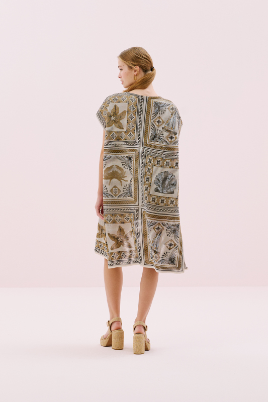 Etnik Desenli Triko Kimono Standart Renk - 2