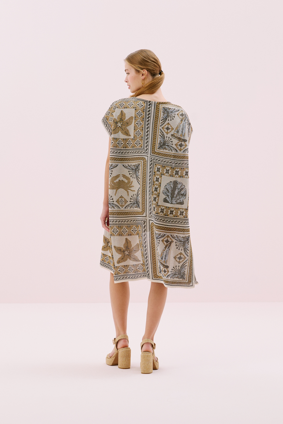 Etnik Desenli Triko Kimono Standart Renk - 2