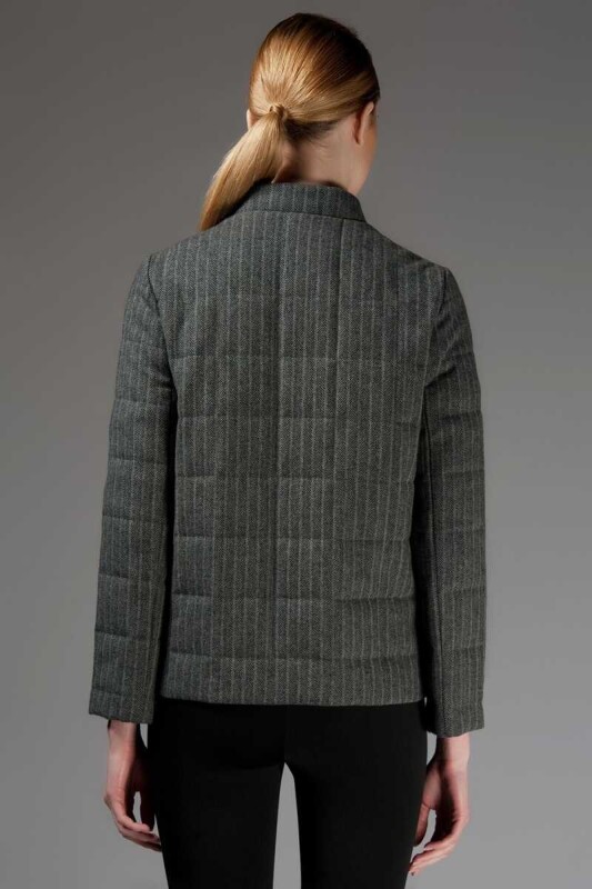  Fermuar Detaylı Kadın Ceket Gri - 2