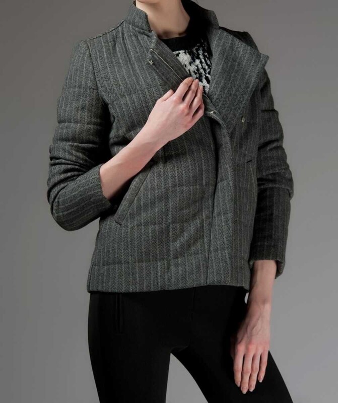  Fermuar Detaylı Kadın Ceket Gri - 1