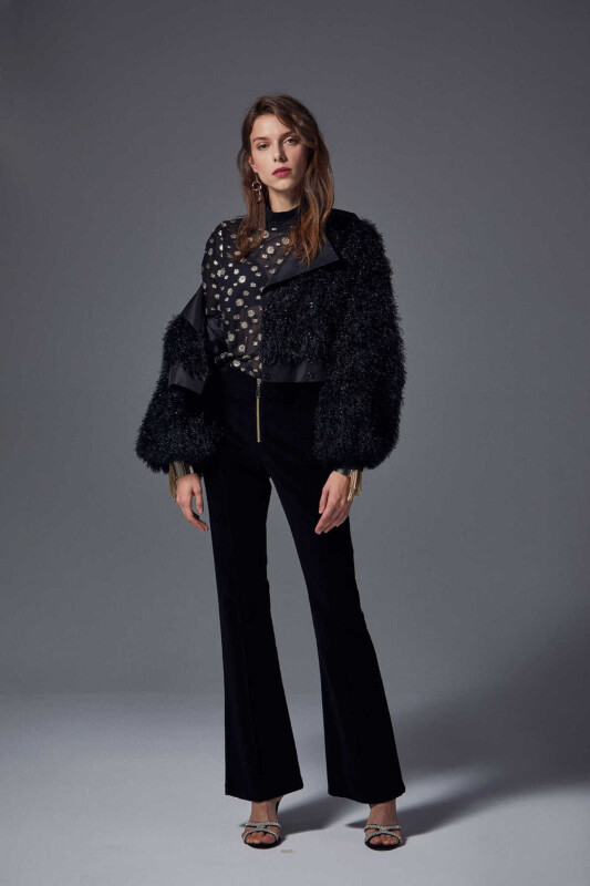  Fermuar Detaylı Pantolon Siyah - 5