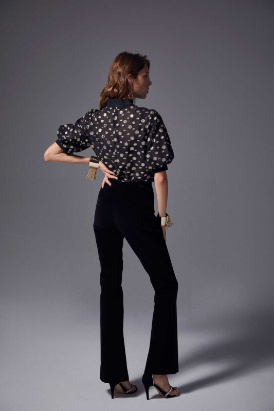  Fermuar Detaylı Pantolon Siyah - 2