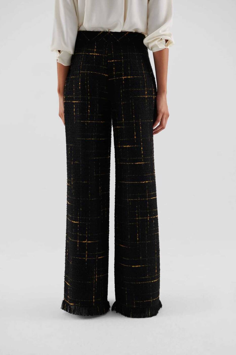  Fermuarlı Çizgili Kadın Pantolon Standart Renk - 2