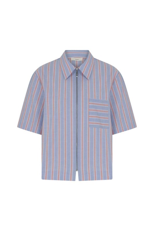 Fermuarlı Desenli Kadın Gömlek Standart Renk - 4