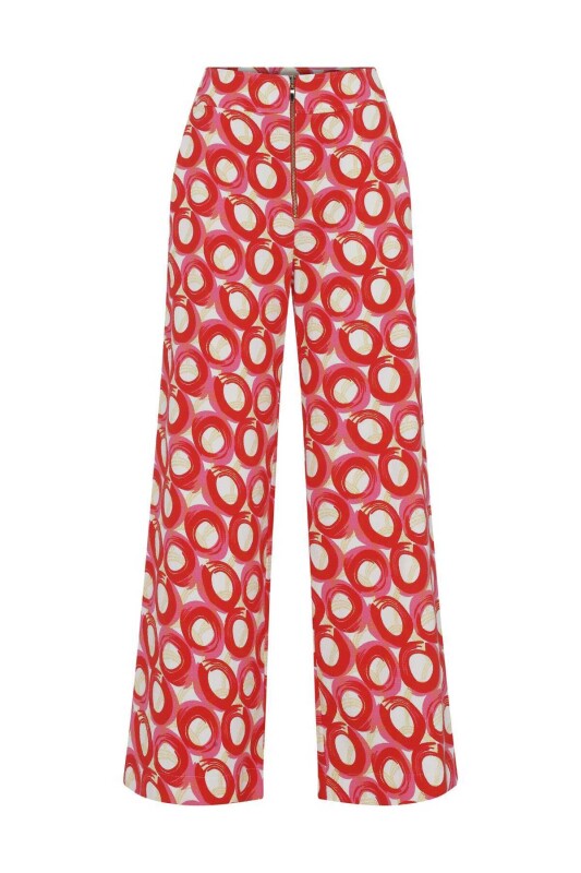 Fermuarlı Desenli Kadın Pantolon Standart Renk - 4