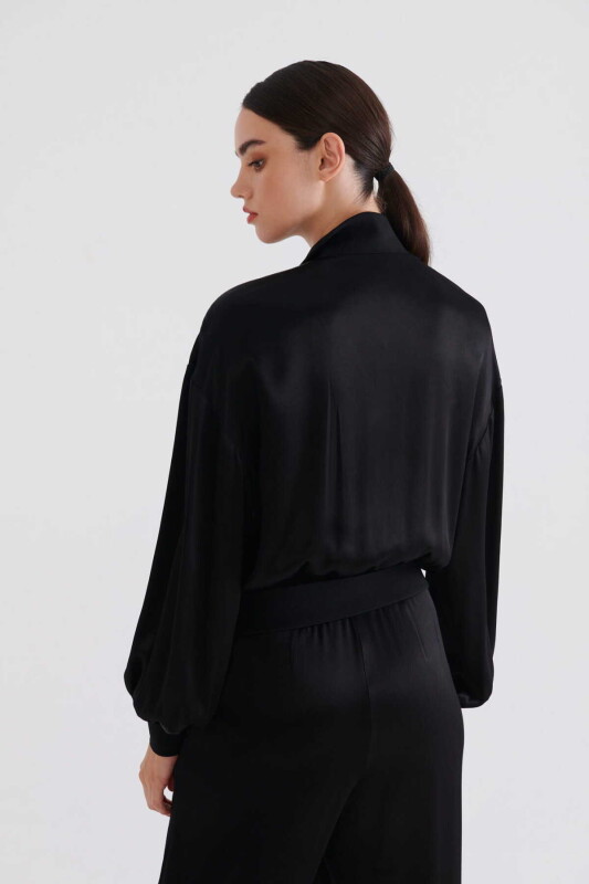  Fermuarlı Kadın Mont Siyah - 2