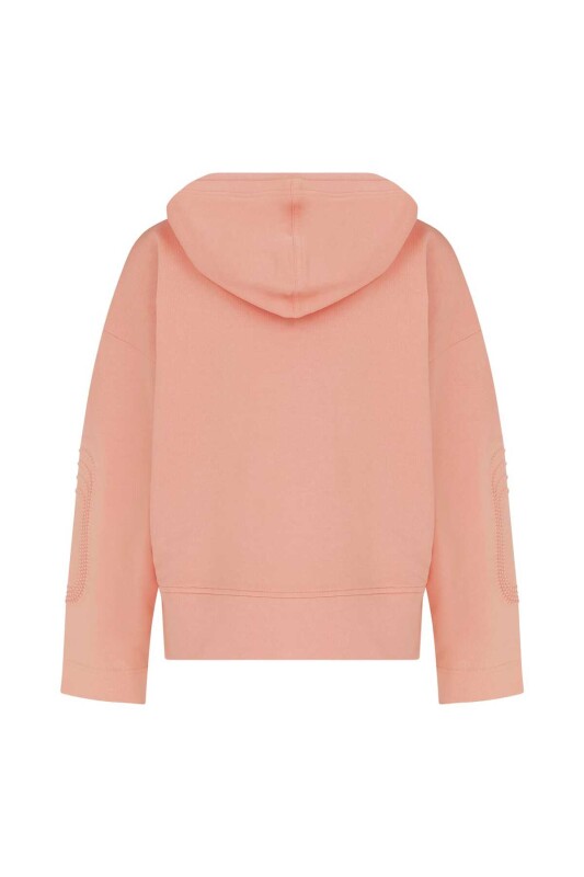  Fermuarlı Kadın Sweatshirt Somon - 5