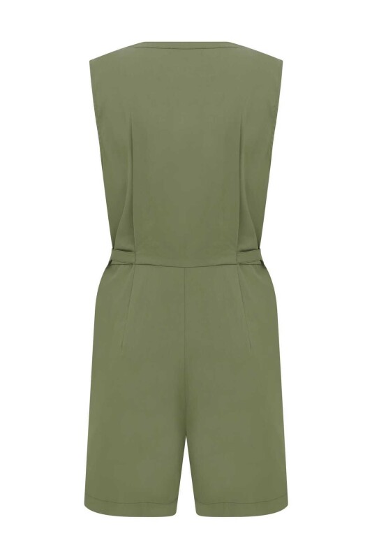 Fermuarlı Kadın Tulum Haki - 5