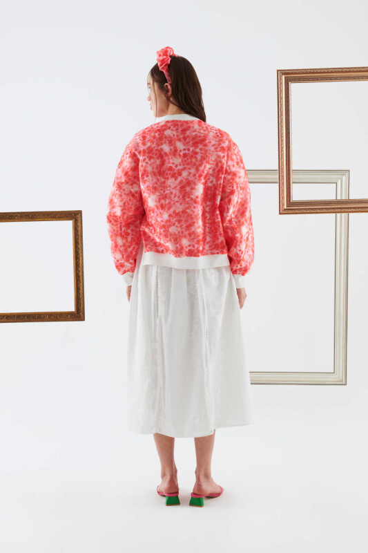 Fermuarlı Lastikli Desenli Kadın Mont Standart Renk - 2