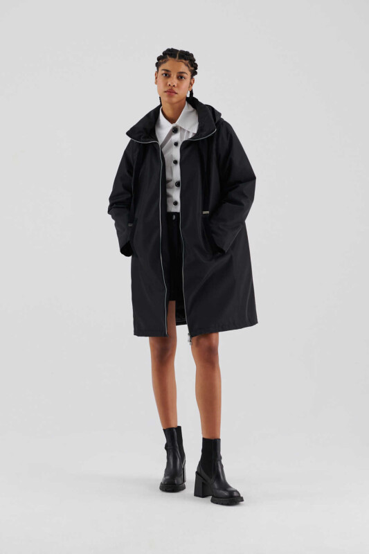  Fermuarlı Uzun Mont Siyah - 3