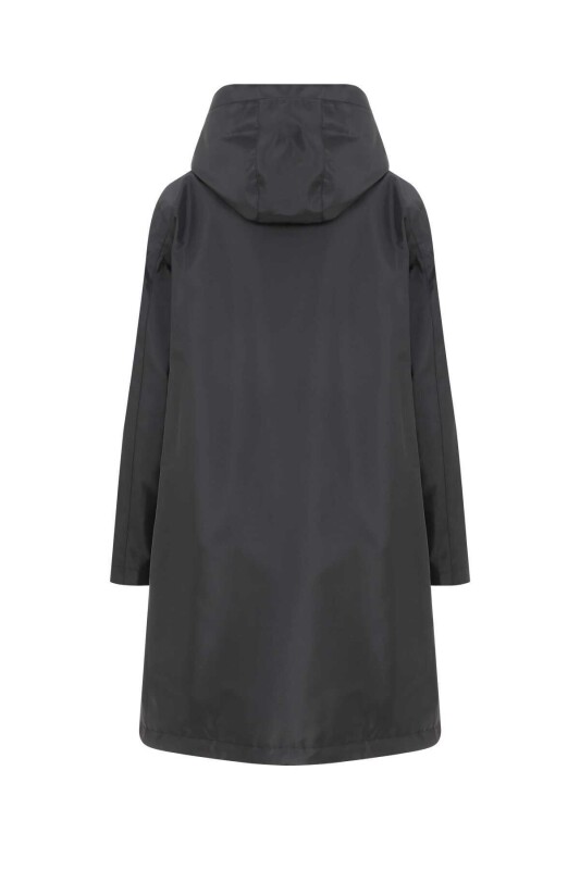  Fermuarlı Uzun Mont Siyah - 5