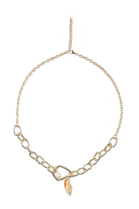 Figürlü Zincir Kadın Kolye Gold - 2