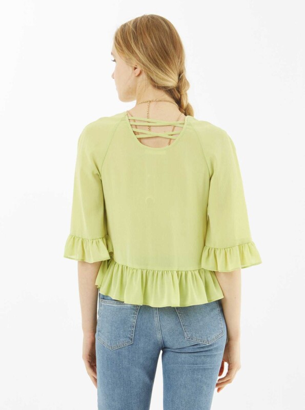 Fırfırlı Bluz Yeşil - 2