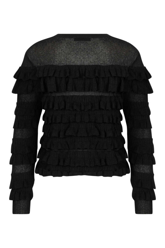  Fırfırlı Triko Siyah - 5