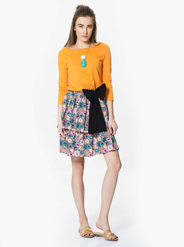 Fiyonk Detaylı Renkli Etek Orginal - 3