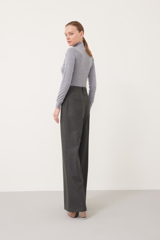 Flanel Geniş Paça Pantolon Standart Renk - 2