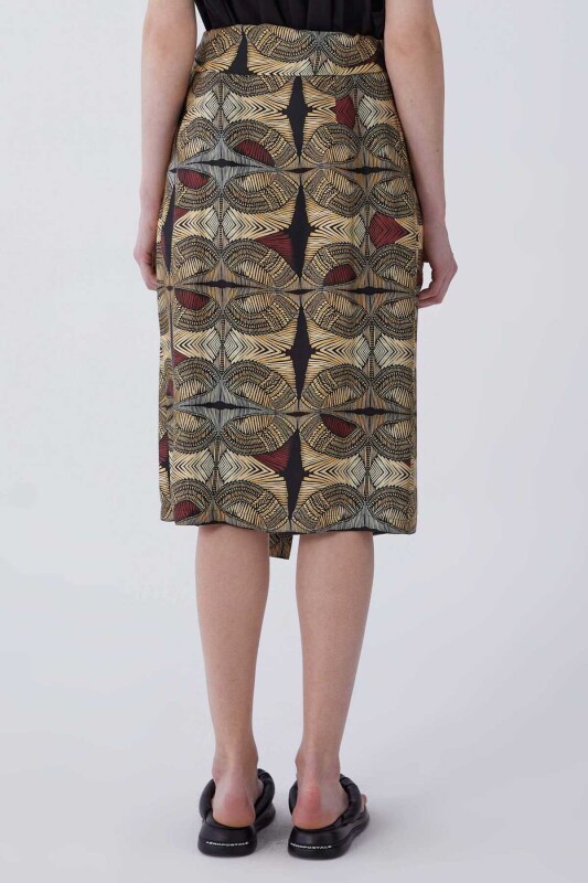 Floral Desen Midi Etek Standart Renk - 2