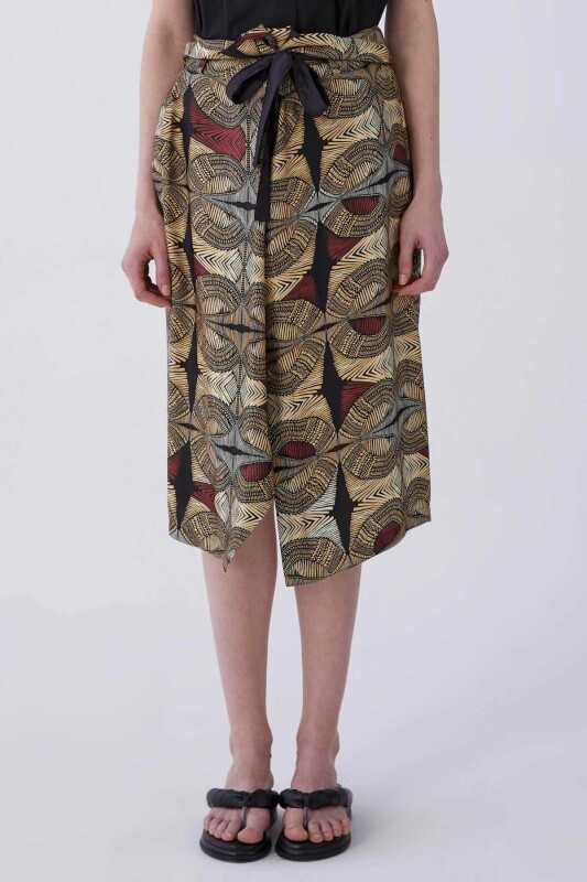 Floral Desen Midi Etek Standart Renk 