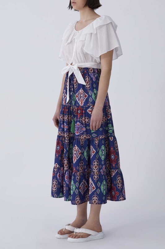 Floral Desene Uzun Etek Standart Renk - 3