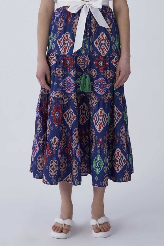 Floral Desene Uzun Etek Standart Renk - 1