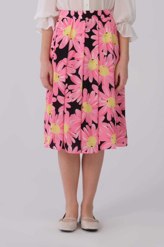 Floral Desenli Midi Etek Standart Renk 