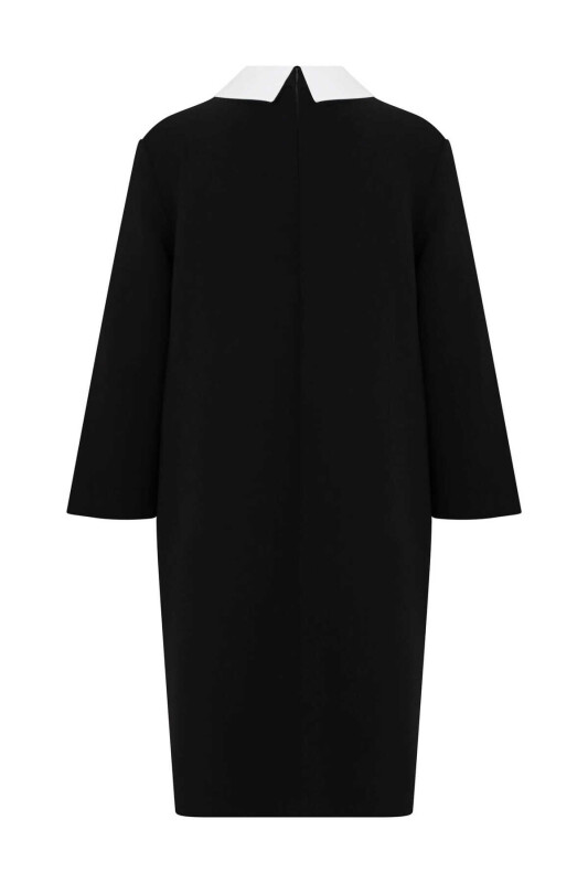  Fular Detaylı Günlük Elbise Siyah - 5