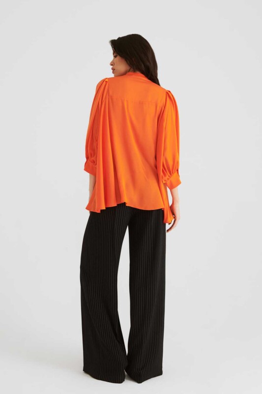 Fularlı Kadın Gömlek Oranj - 2