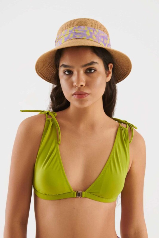 Fularlı Plaj Şapka Naturel - 1