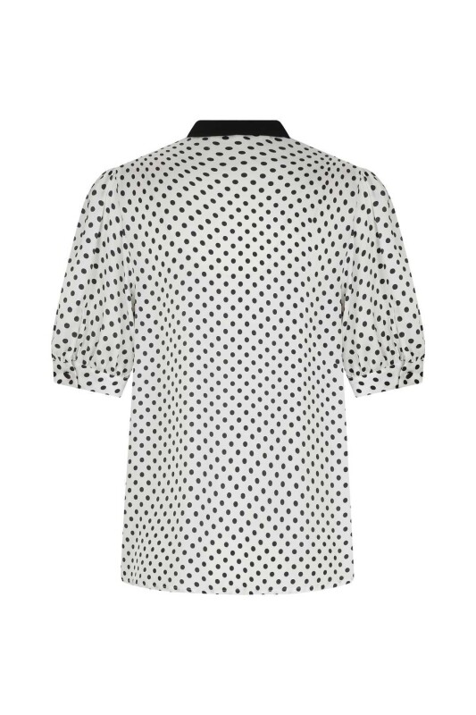 Fularlı Puantiyeli Kadın Gömlek Standart Renk - 5