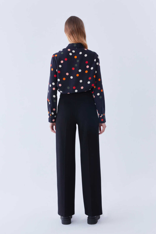  Geniş Kadın Pantolon Siyah - 2