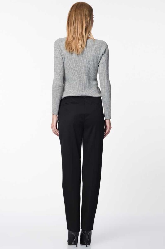  Geniş Paça Cepli Kadın Pantolon Siyah - 2