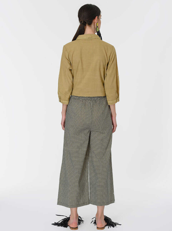 Geniş Paça Desenli Pantolon Standart Renk - 2