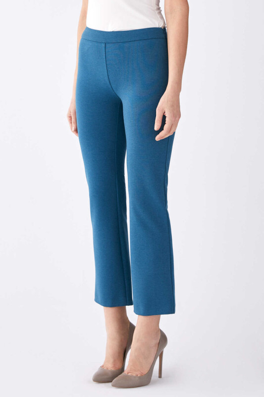  Geniş Paça Kadın Pantolon Petrol - 3