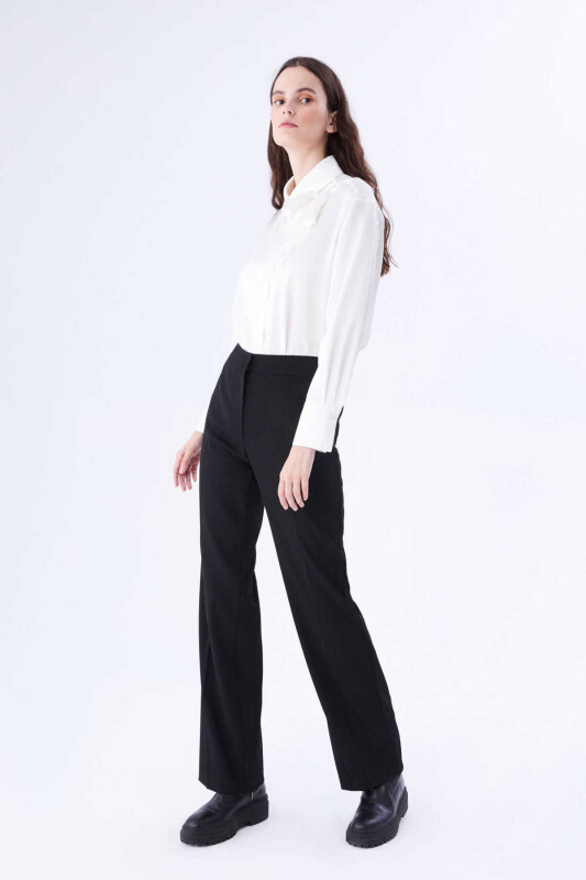  Geniş Paça Kadın Pantolon Siyah - 3