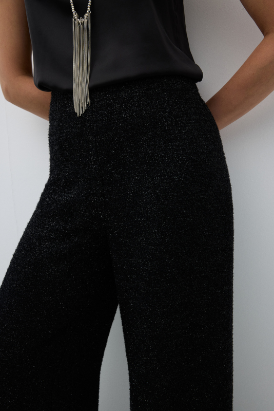 Geniş Paça Pantolon Siyah - 5