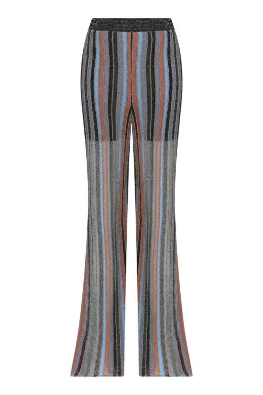  Geniş Paça Triko Pantolon Standart Renk - 5