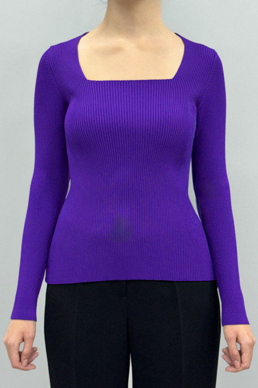  Geniş Yaka Triko Mor - Roman