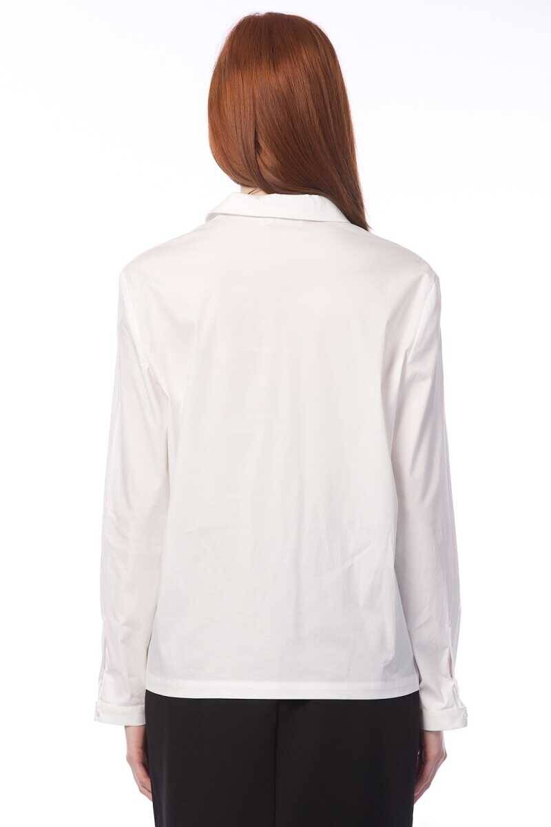  Gizli Düğmeli Kadın Gömlek Beyaz - 2