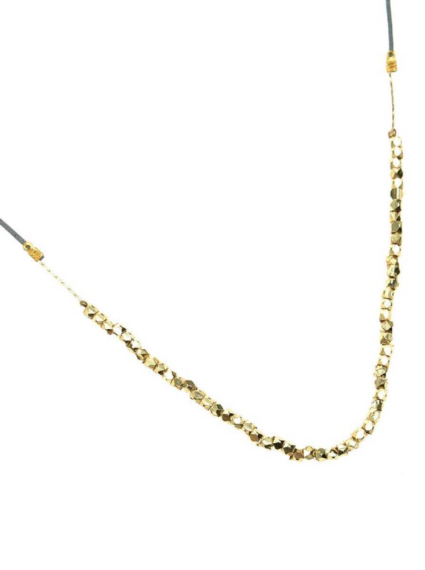 Gold Boncuklu İp Kolye Standart Renk - 2