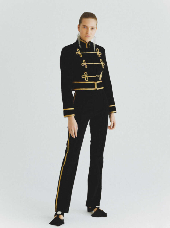  Gold Şerit Detaylı Kadın Ceket Siyah - 5