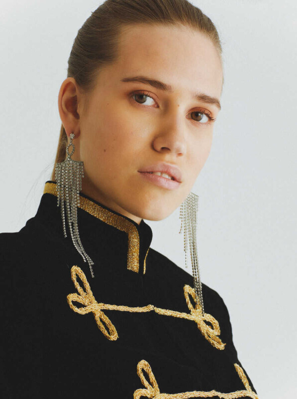  Gold Şerit Detaylı Kadın Ceket Siyah - 4