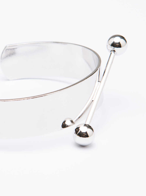 Gümüş Figür Detaylı Metal Bileklik Gümüş - 2