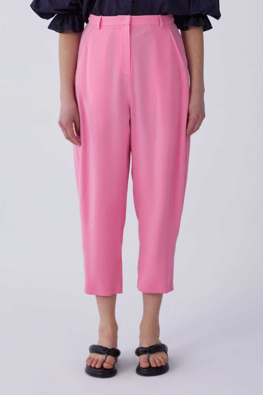Havuç Kesim Kadın Pantolon Pembe - 1