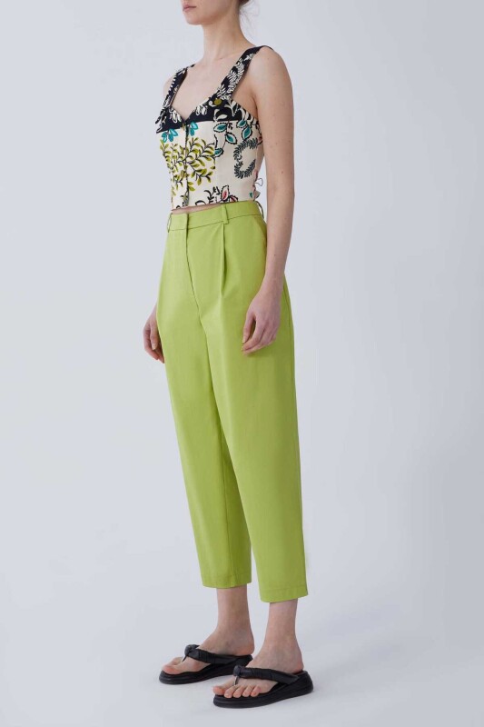 Havuç Kesim Kadın Pantolon Yeşil - 3