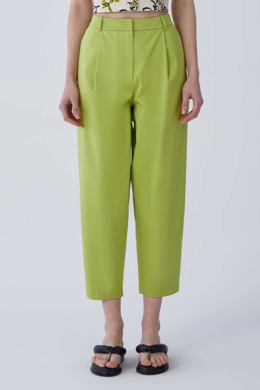 Havuç Kesim Kadın Pantolon Yeşil - 1