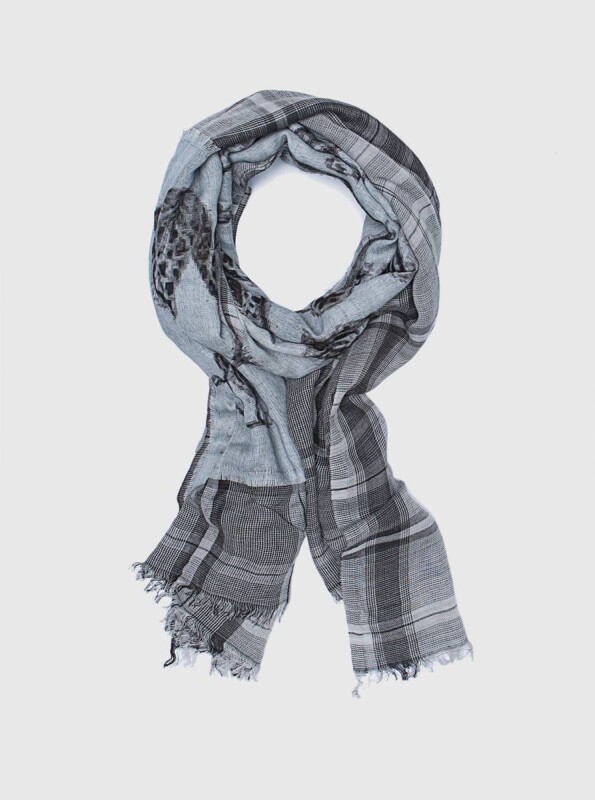  Hayvan Figürlü Şal Gri - 1