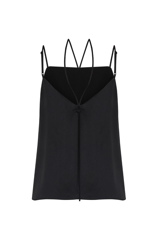 İnce Askılı Dekolteli Bluz Siyah - 5